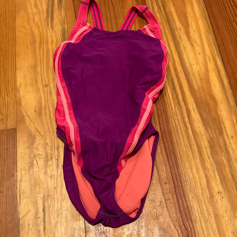 Kids Speedo purple and pink 1-piece Sz 8